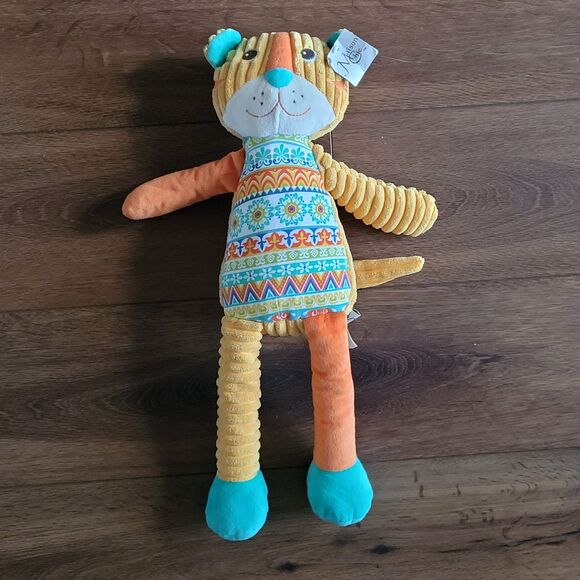 Maison Chic Plush Tiger Soft Corduroy Long Legged Lovey Stuffed Animal Toy 20" - Picture 2 of 10